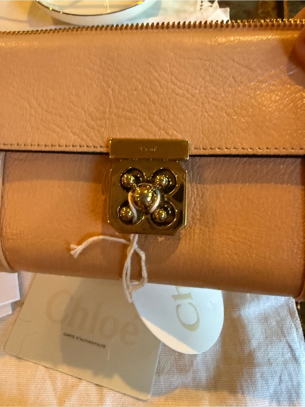 Authentic Chloé Elsie Leather Long Continental Wallet Cream/ Pink - Picture 15 of 17